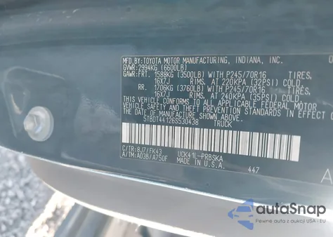 2006 Toyota Tundra Sr5 V8 from USA, damaged, VIN 5TBDT44126S530438